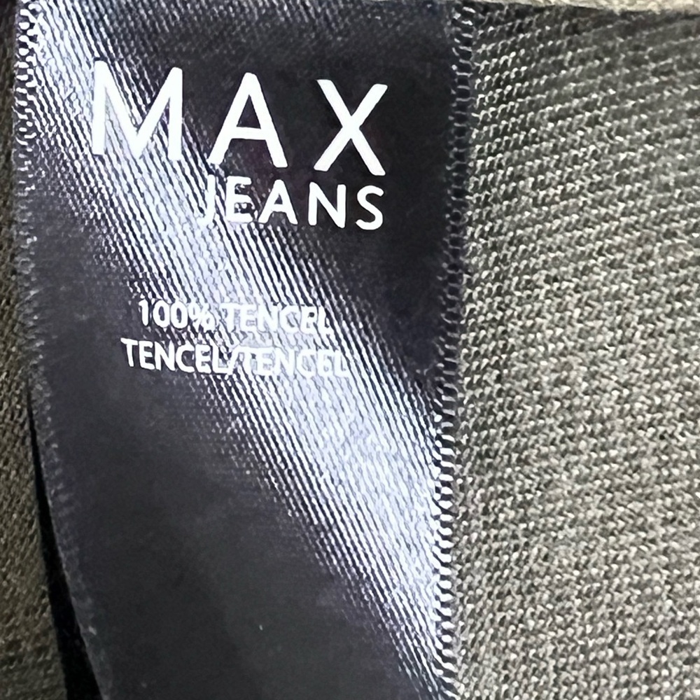 Max Jeans Long Sleeve Olive Green Drape Drawstring Belt Trench Coat Women size M - Picture 9 of 10